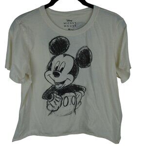 Disney Mickey Mouse Sketch T-Shirt XL 100%‎ Cotton White
